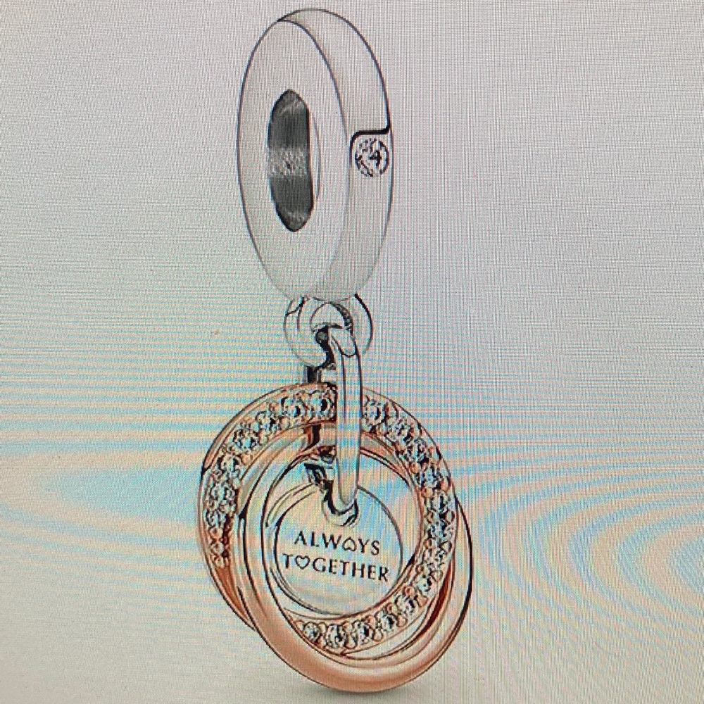 Pandora Silver and Rose Gold Always Together Charm